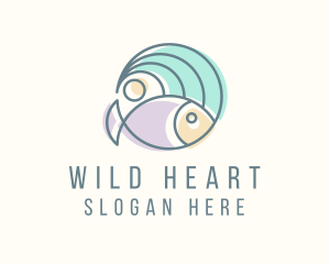 Fish Ocean Wave logo design