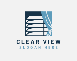 Blinds Curtain Window logo design