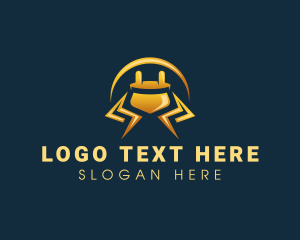 Lightning Plug Electrician logo design