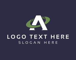 Loop - Orbit Ring Letter A logo design