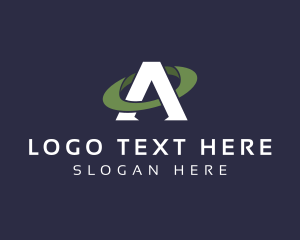 Galaxy - Orbit Ring Letter A logo design