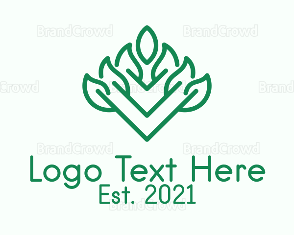 Green Outline Plant Logo