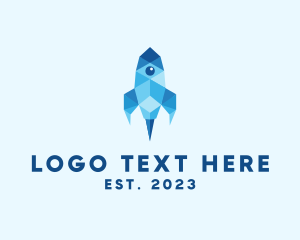 Futuristic - Geometric Tech Rocket logo design
