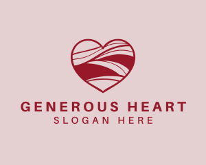 Wave Heart Support logo design