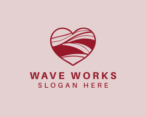 Wave Heart Support logo design