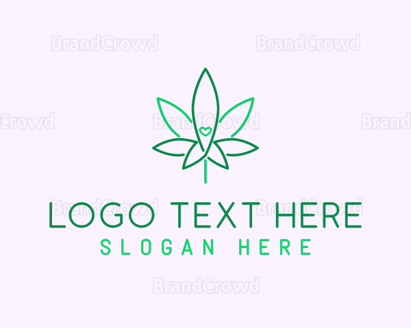 Minimalist Heart Cannabis Logo