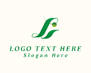 Therapy - Elegant Leaf Letter L logo design