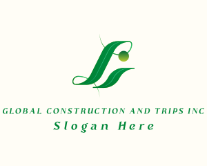 Green - Elegant Leaf Letter L logo design