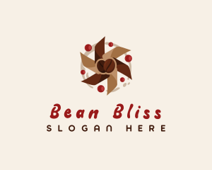 Coffee Bean Pinwheel logo design