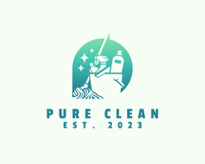 House Sanitation Cleaning Bucket logo design