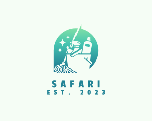 Spray Bottle - House Sanitation Cleaning Bucket logo design