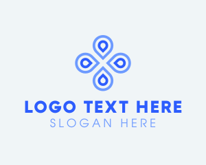Blue Leaf - Tech Gaming Cloverleaf logo design