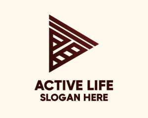 Active Sporty Play Button logo design