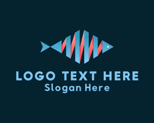 Angling - Aquatic Fish Ribbon logo design