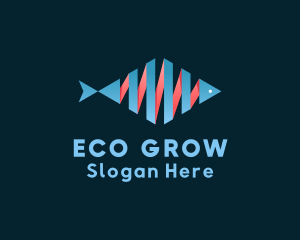 Aquaponics - Aquatic Fish Ribbon logo design