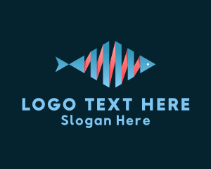 Fish - Aquatic Fish Ribbon logo design