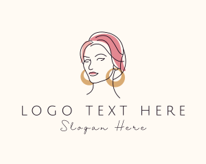 Hairstyling - Elegant Woman Jeweler logo design