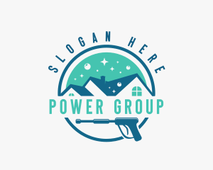 Disinfection - Residential House Pressure Washer logo design