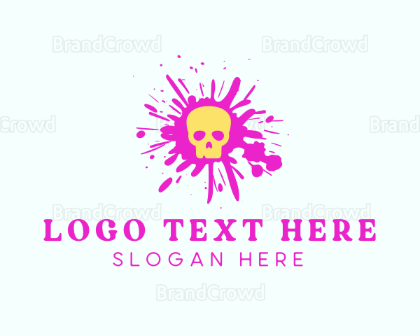 Skull Paint Splash Logo
