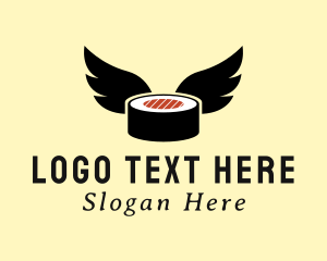 Delivery Service - Japanese Sushi Wings logo design