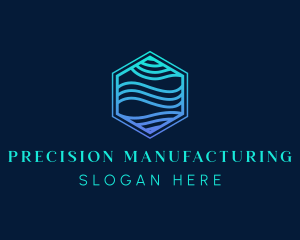 Manufacturing - Creative Hexagon Wave logo design