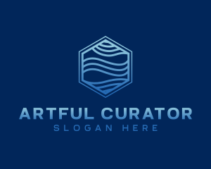 Creative Hexagon Wave logo design