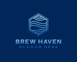 Creative Hexagon Wave logo design