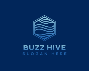 Creative Hexagon Wave logo design