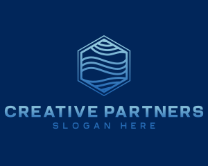 Creative Hexagon Wave logo design