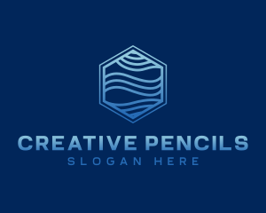 Creative Hexagon Wave logo design