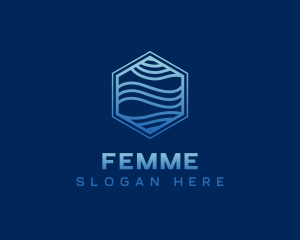 Creative Hexagon Wave logo design