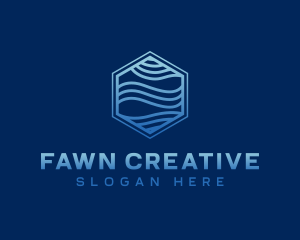 Creative Hexagon Wave logo design