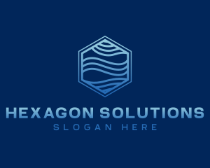 Creative Hexagon Wave logo design