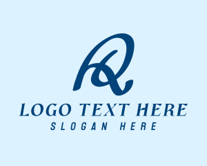 Ocean - Blue Handwritten Letter R logo design