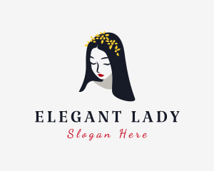 Flower Crown Lady logo design