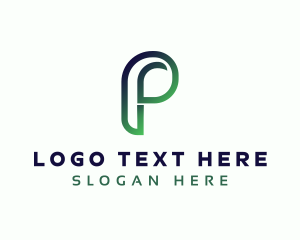Digital - Gradient Tech App Letter P logo design