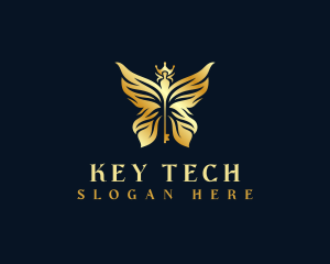 Butterfly Wings Key logo design