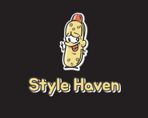 Hot Chips - Hot Dog Mascot logo design