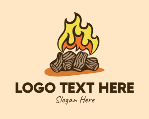 Bonfire - Outdoor Lumber Bonfire logo design