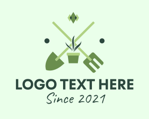 Pot - Gardening Tools Landscaping logo design