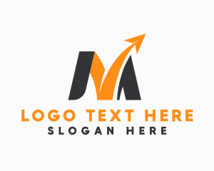 Loan - Arrow Business Letter M logo design