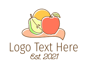 Fresh Fruit - Fruit Food Art logo design