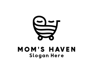 Mom - Mom Baby Carriage logo design