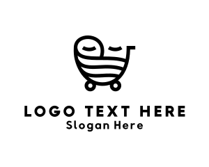 Baby - Mom Baby Carriage logo design