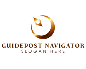 Gold Lunar Navigation logo design