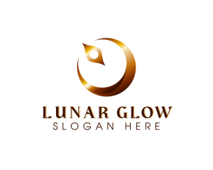 Gold Lunar Navigation logo design