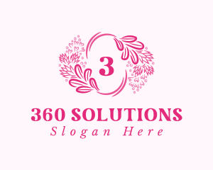 Floral Wreath Cosmetics logo design