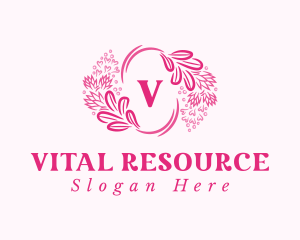 Floral Wreath Cosmetics logo design