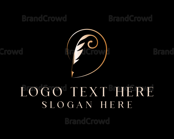 Golden Feather Pen Logo