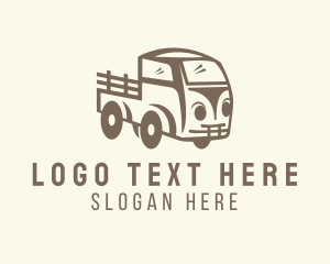 Old Car - Old Farm Truck Transportation logo design